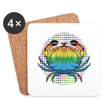 Crab - Coasters (set of 4) - white - Front