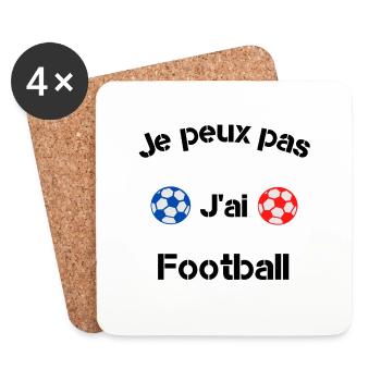 Je peux pas j'ai football - Dessous de verre (lot de 4) - blanc - Devant