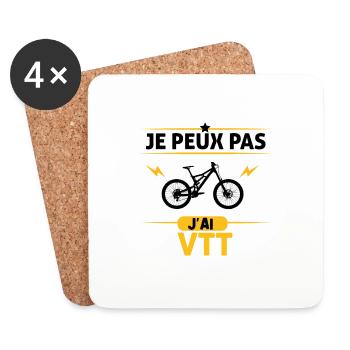 Je Peux Pas J'ai VTT - Dessous de verre (lot de 4) - blanc - Devant