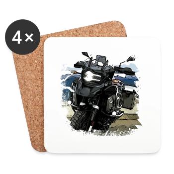 Poster Motorrad GS - Untersetzer (4er-Set) - Weiß - Vorne