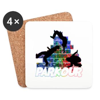 Parkour Freerunner Traceur Le Parcourshirt - Dessous de verre (lot de 4) - blanc - Devant