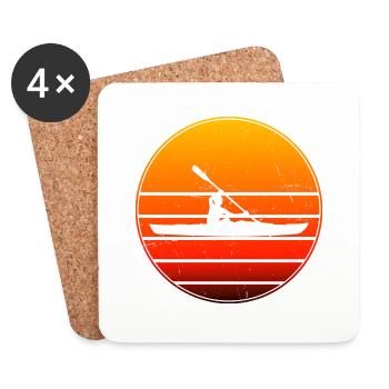 Kayaking Kayak Men Kayak Canoe Women - Coasters (set of 4) - white - Front