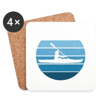 Canoe Men Kayaking Kayak Kayak Women - Coasters (set of 4) - white - Front