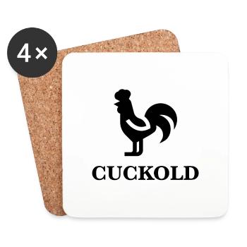 Cuckold - Untersetzer (4er-Set) - Weiß - Vorne