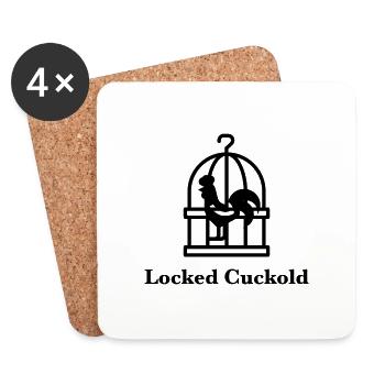 Locked Cuckold - Untersetzer (4er-Set) - Weiß - Vorne