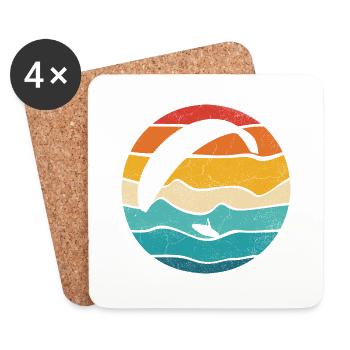 Paraglider Retro Color Vintage - Coasters (set of 4) - white - Front