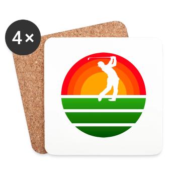 Golf Golfspieler Golfschläger Vintage Golfball - Untersetzer (4er-Set) - Weiß - Vorne