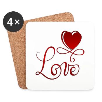 Valentine's Day Valentine's Day - Coasters (set of 4) - white - Front