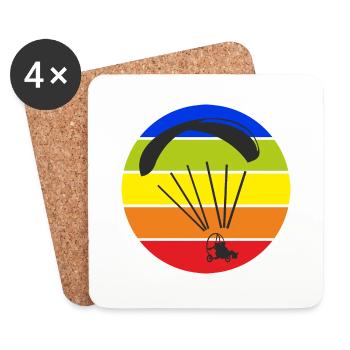 Paramoteur Paramoteur Trike Coloré Retro Circle - Dessous de verre (lot de 4) - blanc - Devant