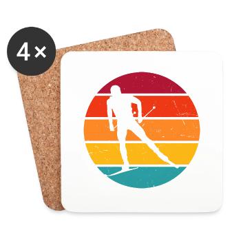 Langlauf Skating Herren Damen Langlauf Langlauf Cl - Untersetzer (4er-Set) - Weiß - Vorne