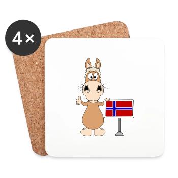 PFERD - NORWEGISCHES FJORDPFERD - NORWEGEN - Untersetzer (4er-Set) - Weiß - Vorne