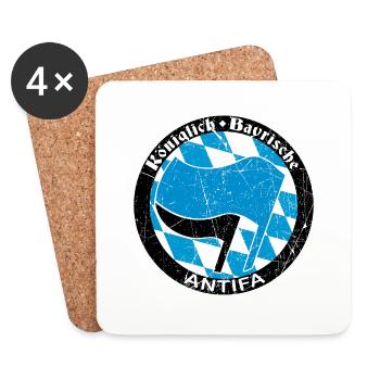 antifa - Untersetzer (4er-Set) - Weiß - Vorne