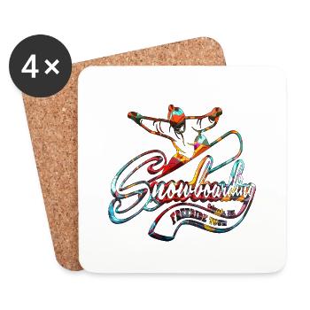 Snowboarding - Coasters (set of 4) - white - Front
