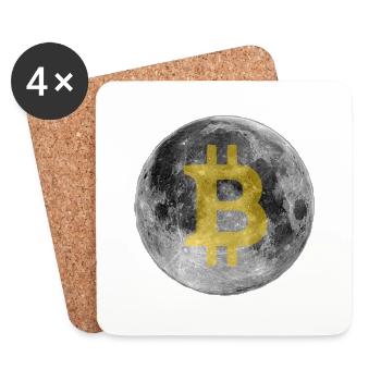 Bitcoin Moon - Coasters (set of 4) - white - Front