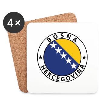 Bosnia and Herzegovina - Coasters (set of 4) - white - Front