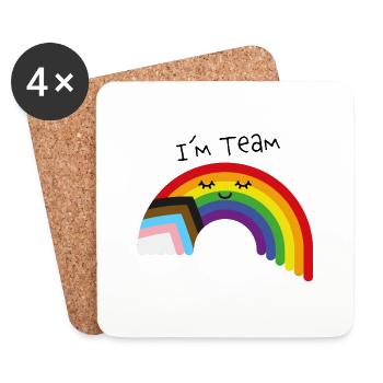 I am Team Progress Flag - Untersetzer (4er-Set) - Weiß - Vorne