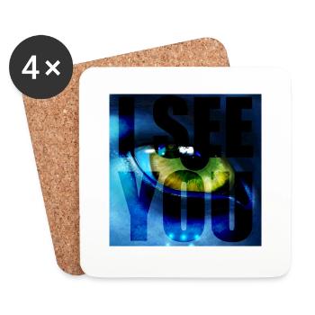 Avatar Je te vois - Dessous de verre (lot de 4) - blanc - Devant