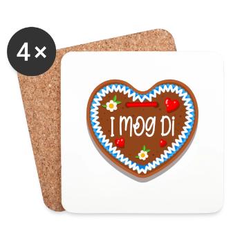 I mog Di Gingerbread Heart - Dessous de verre (lot de 4) - blanc - Devant