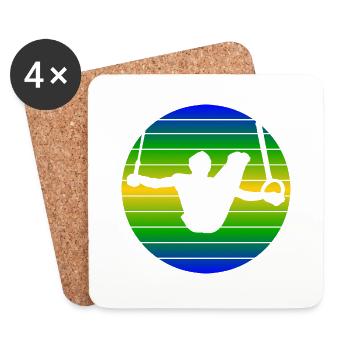 Gymnastics Gymnastics Gymnastics Gymnastics Club Floor Gymnastics Turner - Coasters (set of 4) - white - Front