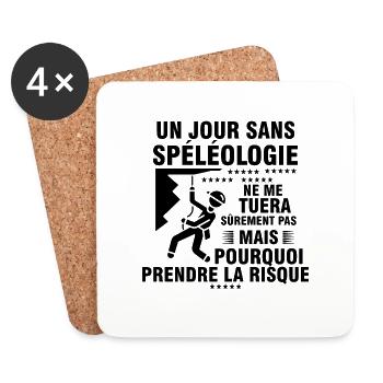 Spéléologie idée cadeau Humour Spéléologue - Dessous de verre (lot de 4) - blanc - Devant
