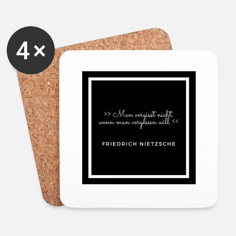 Zitat Friedrich Nietzsche - Untersetzer (4er-Set) - Weiß