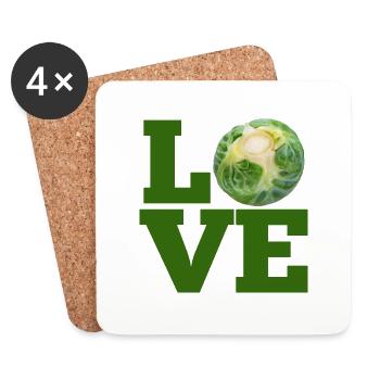LOVE BRUSSELS SPROUTS - LOVE BRUSSEL SPROUTS - Dessous de verre (lot de 4) - blanc - Devant