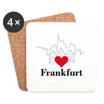 Frankfurt, Germany, Stock Exchange, Skyscraper - Coasters (set of 4) - white - Front