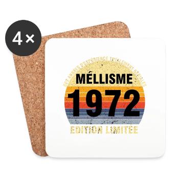 Millésime 1972 Cadeau Anniversaire vintage 1972 - Dessous de verre (lot de 4) - blanc - Devant