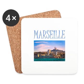 ART MARSEILLAIS - Dessous de verre (lot de 4) - blanc - Devant