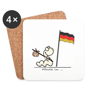 "Made in Germany" - Coasters (set of 4) - white - Front