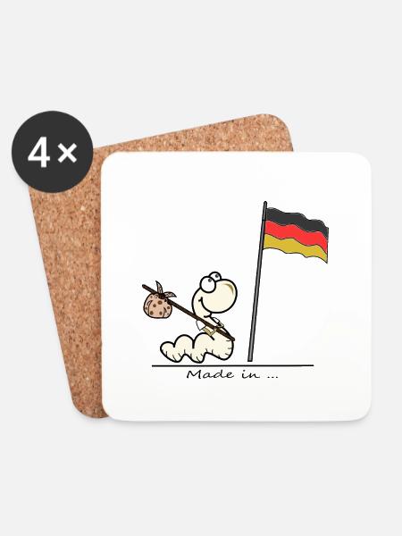 "Made in Germany" - Coasters (set of 4) - white