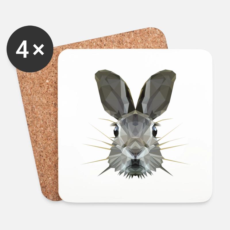 Hase - Untersetzer (4er-Set) - Weiß
