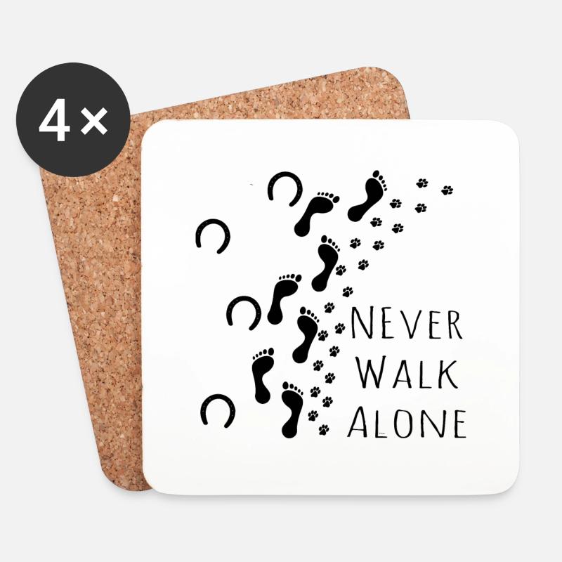Never Walk Alone Pferd Mensch Hund - Untersetzer (4er-Set) - Weiß