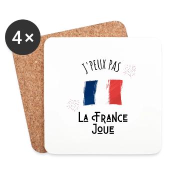 je peux pas la France joue - Dessous de verre (lot de 4) - blanc - Devant