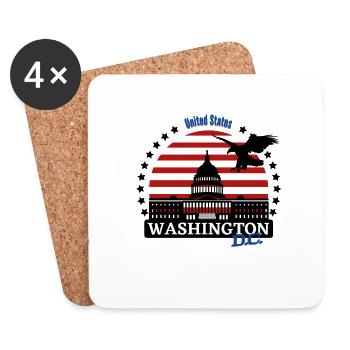 Washington d.c logo - Coasters (set of 4) - white - Front