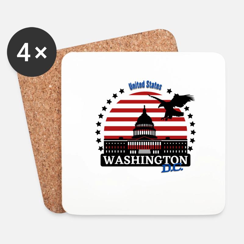 Logo von Washington d.c - Untersetzer (4er-Set) - Weiß