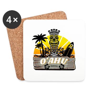 O 'ahu Hawaii Logo - Untersetzer (4er-Set) - Weiß - Vorne