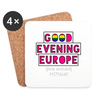 Bonsoir Europe - Dessous de verre (lot de 4) - blanc - Devant