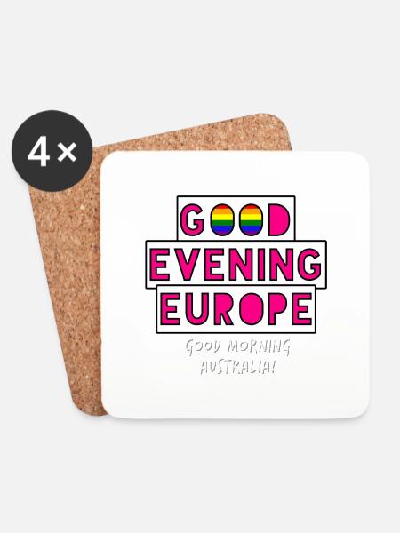 Guten Abend Europa - Untersetzer (4er-Set) - Weiß