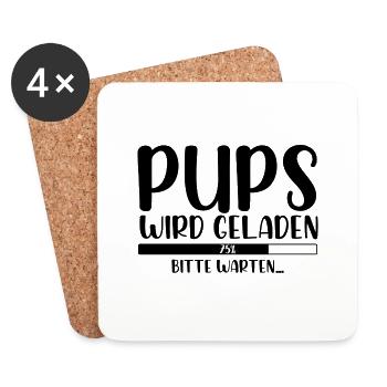 Pups wird geladen bitte warten - Untersetzer (4er-Set) - Weiß - Vorne