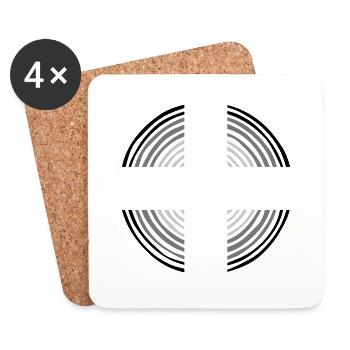 Cercle croisé Dieu - Dessous de verre (lot de 4) - blanc - Devant