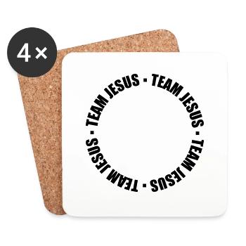 Ring Text Jesus - Untersetzer (4er-Set) - Weiß - Vorne