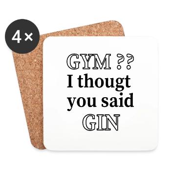 Gym vs. Gin - funny, funny - Coasters (set of 4) - white - Front