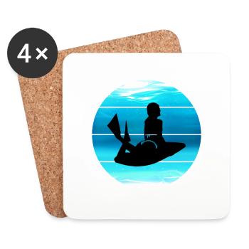 Bodyboarding Bodyboarder Surfing Sea Water Sport - Coasters (set of 4) - white - Front