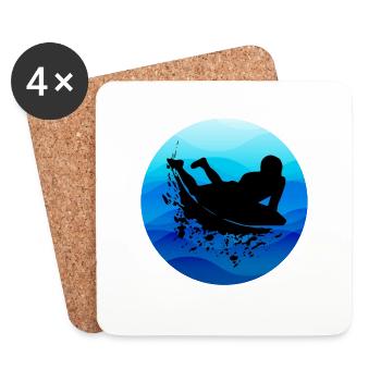 Bodyboarding Bodyboarder Surfing Sea Water Sport - Coasters (set of 4) - white - Front