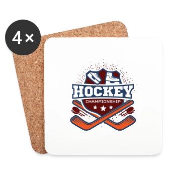 Hockey - Dessous de verre (lot de 4) - blanc - Devant