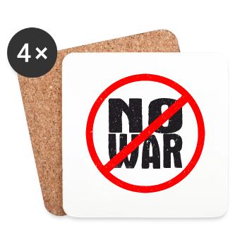 No War - Stop War - Arrêter la guerre - Dessous de verre (lot de 4) - blanc - Devant