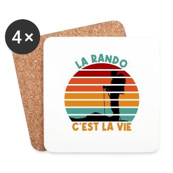 la rando c'est la vie cadeau randonnée randonneur - Dessous de verre (lot de 4) - blanc - Devant