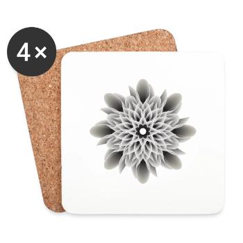 Schöne und künstlerische weiße Blume - Untersetzer (4er-Set) - Weiß - Vorne
