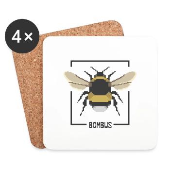 Hummel – Bombus - Untersetzer (4er-Set) - Weiß - Vorne